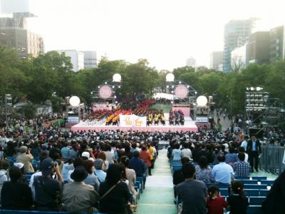 第20回YOSAKOIソーラン祭り、いよいよ開催！6月8日（水）初日、大通西8丁目メインステージ、学生ソーランでスタート！